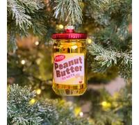 Food or Drink Glass Christmas Bauble (Peanut Butter Jar 11x6x6cm)