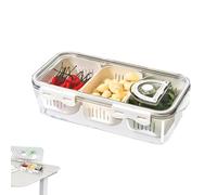 Food Organizer For The Pantry,Transparent Storage Container With Lid And Compartment Division - Fridge Storage Container for Snacks | For Family Gatherings Picnicks Kitchen School Parties Camping F