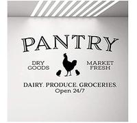 Food Pantry Dry Goods Market Fresh Wall Stickers Kitchen Decoration Glass Door Wall Decal Logo Chicken Rooster Home Decoration Mural 50 * 30 Cm