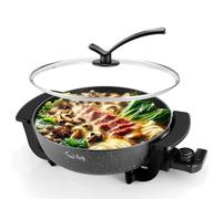 Food Party Electric Hot Pot Skillet Hotpot Pot Electric Cooker Shabu Shabu Pot 110V Non-Stick 6L BPA FREE Fondue Chinese Hot Pot