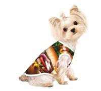 Food Pattern Funny print Dog Shirts for Small Dogs Stretchy T-Shirts Lightweight Tank Top Sleeveless Striped Vest