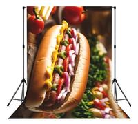 Food Pattern Funny Print Photo Studio Background 5x7ft Soft Photo Backdrop Curtain For Studio Content Creator Equipment
