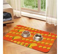 Food Pattern Funnyprint Pet Absorbent Leather Tablecloth,Wipe Clean Quick Dry,Food Mat For Small Animals