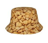 Food Pattern Hat for Women Men,Funny Bucket Hats Summer Fisherman Cap Travel Beach Hat Packable Sun Hat for Adults Teens, Crunchy Roasted Peanuts 9, One Size