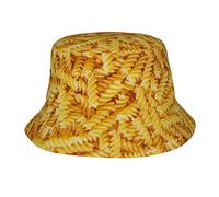 Food Pattern Hat for Women Men,Funny Bucket Hats Summer Fisherman Cap Travel Beach Hat Packable Sun Hat for Adults Teens, Pasta Spiral Macaroni 10, One Size