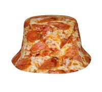Food Pattern Hat for Women Men,Funny Bucket Hats Summer Fisherman Cap Travel Beach Hat Packable Sun Hat for Adults Teens, Pizza 8, One Size