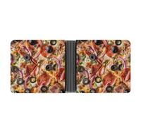 Food Pizza Printed Bifold Wallet with Hidden Compartments Pocket Money and Credit Card Holder for Men Women