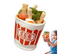 Food Plush Toys - Oden Design Creative Play House Set | Hot Dog Realistic Artificial Soft Stuffed Cushion For Boys Girls | Short Velvet PP Cotton Chicken Feet Crab Stick Toy Fast