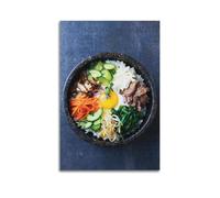 Food Poster Bibimbap in Stone Pot Decorative Painting Canvas Wall Posters And Modern Family Bedroom Decor 20x30inch(50x75cm)