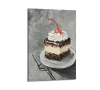 Food Poster German Style Cherry Cream Cake Decorative Painting Canvas Wall Posters And Modern Family Bedroom Decor 20x30inch(50x75cm)