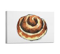 Food Poster Hand Painted Cinnamon Roll Decorative Painting Canvas Wall Posters And Modern Family Bedroom Decor 24x36inch(60x90cm)