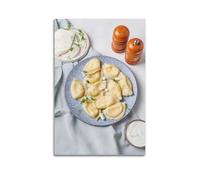 Food Poster Polish Dumplings with Goat Cheese Decorative Painting Canvas Wall Posters And Modern Family Bedroom Decor 12x18inch(30x45cm)