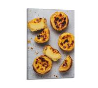 Food Poster Portuguese Egg Tart Platter Decorative Painting Canvas Wall Posters And Modern Family Bedroom Decor 08x12inch(20x30cm)