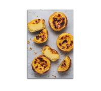 Food Poster Portuguese Egg Tart Platter Decorative Painting Canvas Wall Posters And Modern Family Bedroom Decor 16x24inch(40x60cm)