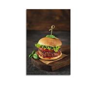 Food Poster Slovak Style Tomato Basil Veggie Burger Decorative Painting Canvas Wall Posters And Modern Family Bedroom Decor 20x30inch(50x75cm)