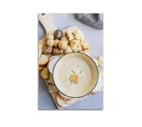 Food Poster Swiss Style Veggie Cheese Fondue Decorative Painting Canvas Wall Posters And Modern Family Bedroom Decor 16x24inch(40x60cm)