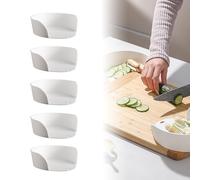 Food Prep Bowls for Cutting Board, Food Prep Bowls for Under Chopping Board, 2025 Convenient Food Preparation Tray Side Dish Plate Slide Under Cutting Board (5Pcs)