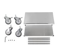 Food Prep Stainless Steel Table 48x24in Commercial Work Table with 4 Casters Durable Workbench for Home Restaurant Kitchen Use Adjustable Shelf Easy Clean