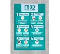 Food preparation poster - 1mm flexible Plastic sign (400mm x 300mm)
