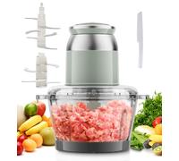 Food Processor, 400W Pure-Copper Motor Multi Vegetable Chopper with Glass Bowl and 304 Blades,Power Mini Chopper Electric Meat Grinder for Meat/Vegetables/Fruit/Nuts/Baby Food (3L)