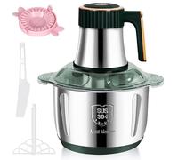 Food Processor,Electric Food Processors&Chopper,Meat Grinder 5L Meat Blenders Food Chopper for Meat,Vegetables,Fruits and Nuts, Stainless Food Grinder,Noise 36dB,500W,5 Speed (Green-)