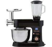 Cooks Professional Stand Mixer & Mincer 1200W | Electric Food Mixer with Pulse Setting | 6.2 Litre Stainless Steel Bowl | Blending Jug, Dough Hook, Whisk, Beater & Splash Guard | Black/Rose Gold