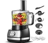 Food Processor, TopStrong 800W Food Processor Multifunctional for Chopping, Slicing, Shredding, Mixing and Kneading Dough, 3 Speeds with Pulse, 3-in-1 Cutting Disc, Dishwasher Safe Parts, Silver