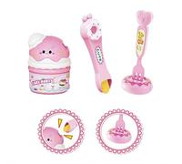 Food Pudding Feeding Toy, Simulation Snack Ice Cream Feeding Toys with Spoon, Soft Realistic Doll Accessories Early Education Puddings Toy for Kitchen Accessories (Pink 1pcs)
