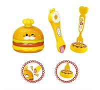 Food Pudding Feeding Toy, Simulation Snack Ice Cream Feeding Toys with Spoon, Soft Realistic Doll Accessories Early Education Puddings Toy for Kitchen Accessories (Yellow B 1pcs)