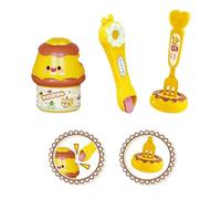Food Pudding Feeding Toy, Simulation Snack Ice Cream Feeding Toys with Spoon, Soft Realistic Doll Accessories Early Education Puddings Toy for Kitchen Accessories (Yellow A 1pcs)