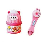 Food Pudding Feeding Toy, Simulation Snack Ice Cream Feeding Toys with Spoon, Soft Realistic Doll Accessories Early Education Puddings Toy for Kitchen Accessories (Red 1pcs)