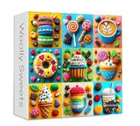 Food Puzzles for Adults 1000 Pieces, PICKFORU Colorful Candy Puzzle Embroidery, Hard Impossible Fruits Coffee Theme as Home Decor
