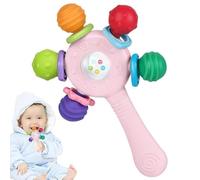 Food Quality Baby Teething Ring - BPA - Free,Anti-Strangling Design,Grip strengthening,Suitable for Hearing Development and Teeth Development,Ideal for Babies Aged 0-36 Months(Pink)