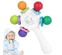 Food Quality Baby Teething Ring - BPA - Free,Anti-Strangling Design,Grip strengthening,Suitable for Hearing Development and Teeth Development,Ideal for Babies Aged 0-36 Months (White)