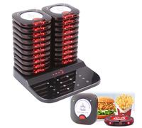 Food Queue Calling System with Vibrate/Beep/Light Alert, 1000M Range, Waterproof, for Restaurants and Food Trucks