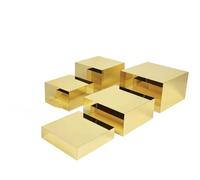 Food Risers ,Buffet Risers 5pcs Acrylic Risers Display stands ,white Acrylic Risers 5 different size ,cake stand,Dessert display stand . white colour . black colour . silver colour . (gold)