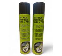 FOOD SAFE LUBRICATING SPRAY 400ml X 2 CANS, A DRY FILM FOOD SAFE LUBRICANT WITH ADDED PTFE