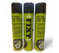 FOOD SAFE LUBRICATING SPRAY 400ml X 3 CANS, A DRY FILM FOOD SAFE LUBRICANT AND PENETRANT WITH ADDED PTFE
