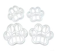 Food Safe PP Cookie Cutters 4pcs Paw Print Design