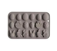 Food Safe Silicones 18 Cavity Rabbits Eggs Shape Mold High Temperatures Resistant for Dessert Pastries Chocolate Candy