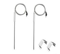 Food Safe Stainless Steel Meat Probe Replacement Compatible with For Thermopro TP17 TP27, 20 5cm Temperature Sensor for Accurate Cooking Results (single hole clip)