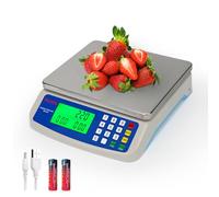 Food scale Stainless Steel 30kg Digital kitchen scale with LCD Display for Baking bread Cooking and Meal Prep Counting Scale for Parts and Coins kg/lb/oz