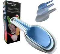 Food Scoops Set 3, Plastic Food Scoop for Kitchen, Ice Scoops Multifunction Food-Grade Pet Dog Food Scooper (3 in Blue)