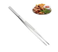 Food Server, Professional Chef Tweezers, Stainless Steel Barbecue Tool, Ergonomic Non-Slip Grip, Facilitates Delicate Food Arrangement, Home Cooking Accessories, Silver Metal Finish for Party Serving
