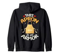 Food Service Worker Lunch Lady This Apron Is My Armor Zip Hoodie