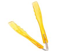 Food Serving Tongs PE Stainless Steel Heat Resistant Pastry Grip | Yellow Scissor Style Design, Versatile Handling for Bakery Counters, Buffets, Parties and Everyday Hot-food Service