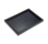 Food Serving Tray, Fdit Wooden Serving Tray Rectangular Fruit Tea Breakfast Plate for Home, Hotel, Cafe, Coffee Canteens, Black Varnish, Wood, 30 * 20 * 2cm