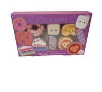 Food Shaped Bath Fizzers Set of 6 Colourful Novelty Bath Bombs 300g Pink/Blue Box