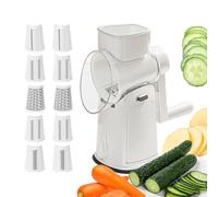 Food Slicer | Vegetable Slicer and Grater - Kitchen Tools with Crank, Chopper and Grater for Tomato, Lemon, Potato, Cabbage, Carrot, Onion, Cheese,