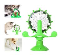 Food Spinning Windmill,Dog Food Leakage Toy Dispenser,Pet Treat Feeder Cat Puzzle Interactive Toy,360° Rotating Kitten Slow Feeders with Strong Suction Cup(Green/1pcs)
